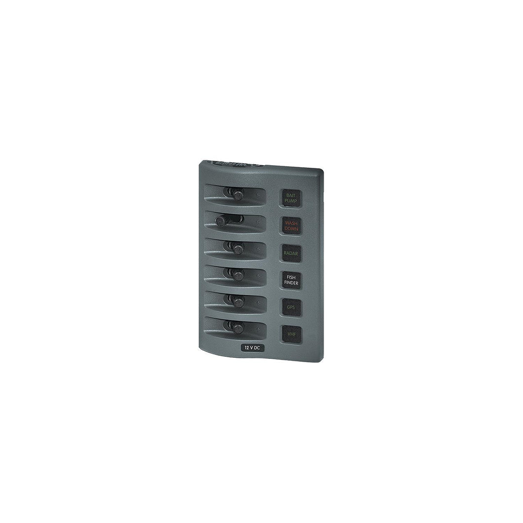 Blue Sea Systems 4306 WeatherDeck 12V DC 6 Position Waterproof Fuse Panel, Gray -Modern Boat Sales & Service