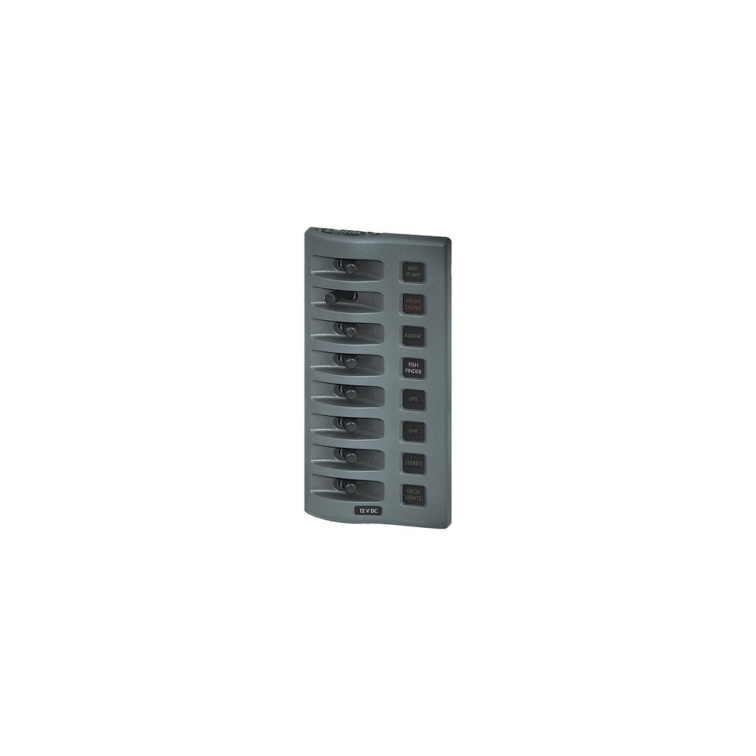Blue Sea Systems 4308 WeatherDeck 12V DC 8 Position Waterproof Fuse Panel, Gray -Modern Boat Sales & Service