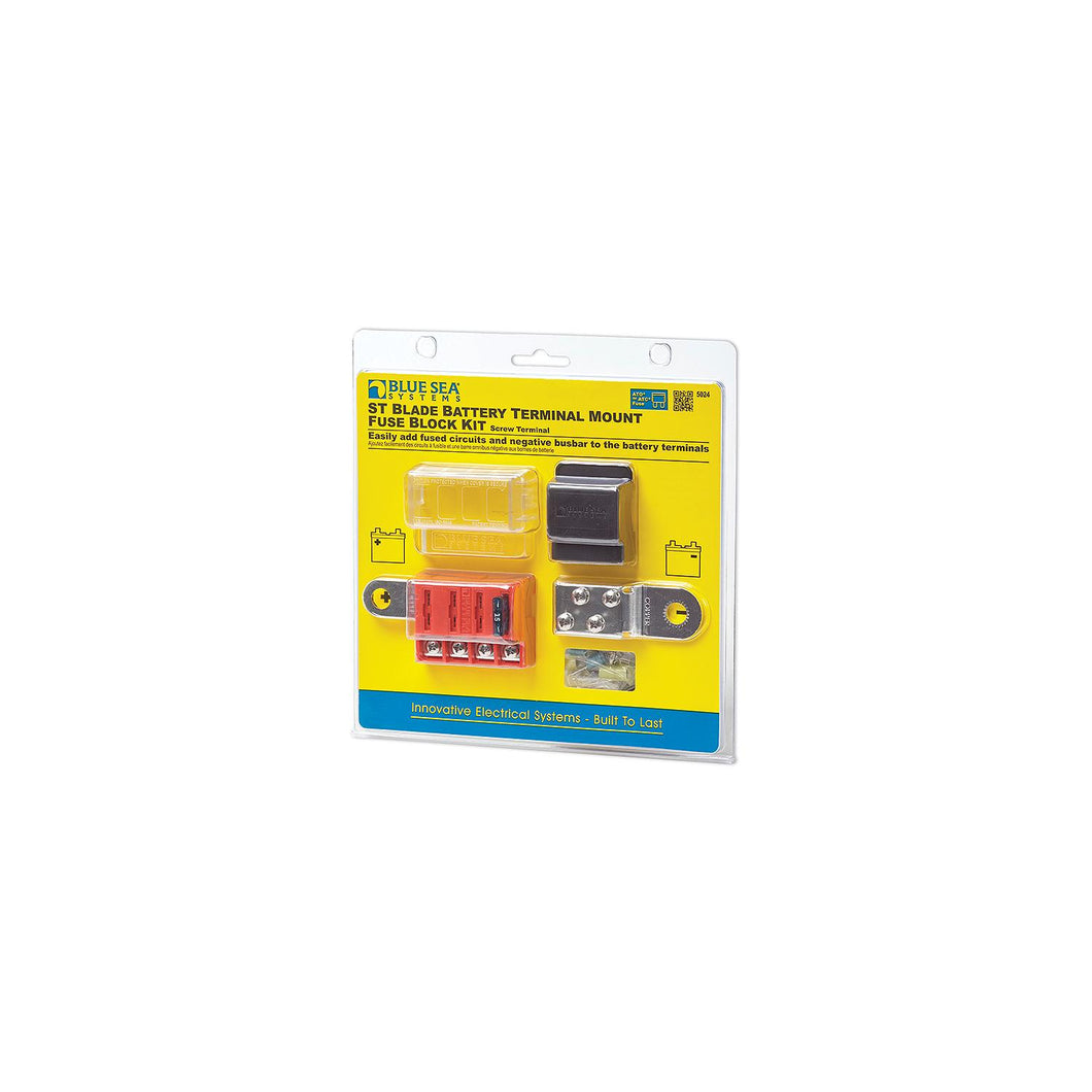 Blue Sea Systems 5024 ST-Blade Battery Terminal Mount Fuse Block Kit w/Negative Busbar -Modern Boat Sales & Service