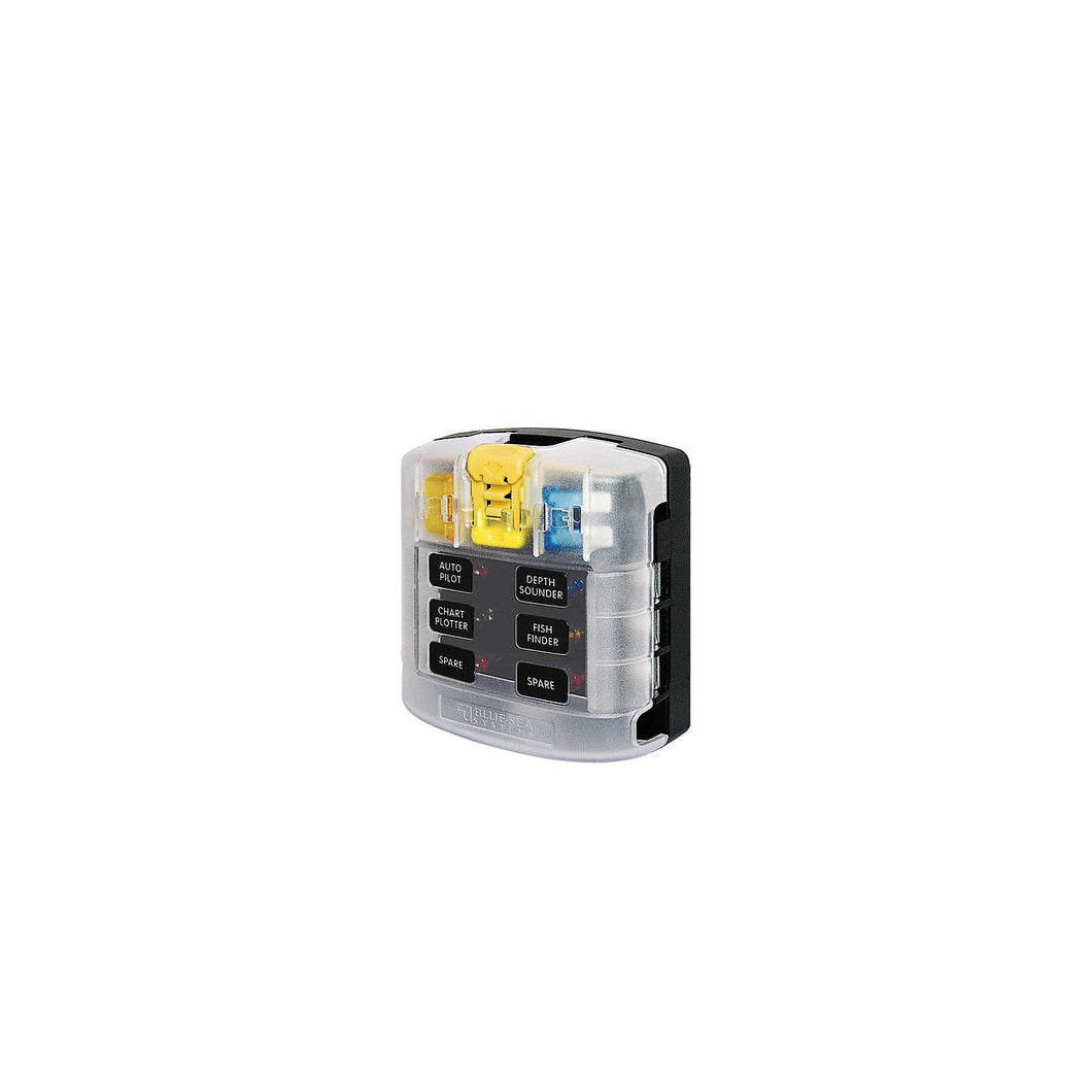 Blue Sea Systems 5028 ST Blade Common Source ATO/ATC Fuse Block - 6 Circuits with Cover -Modern Boat Sales & Service