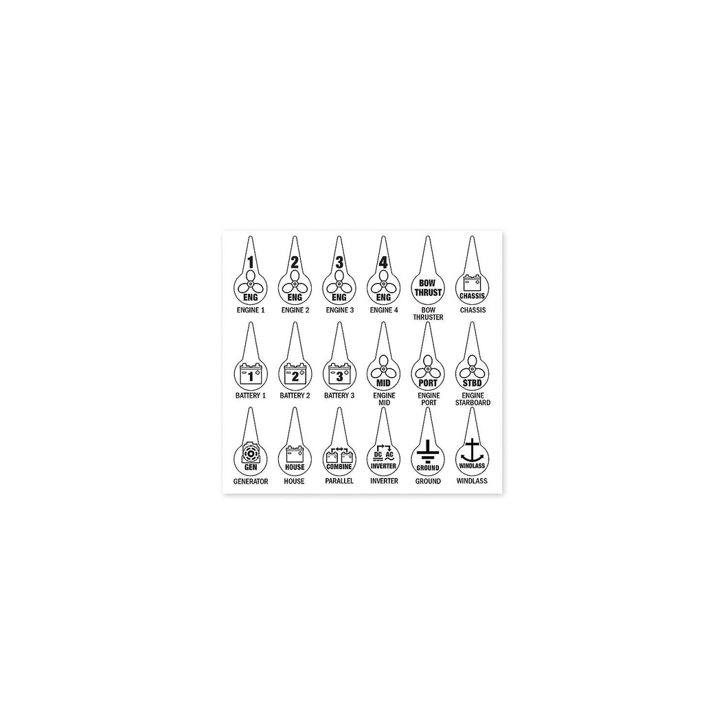 Blue Sea 7902 Battery Switch Icon Label Kit -Modern Boat Sales & Service