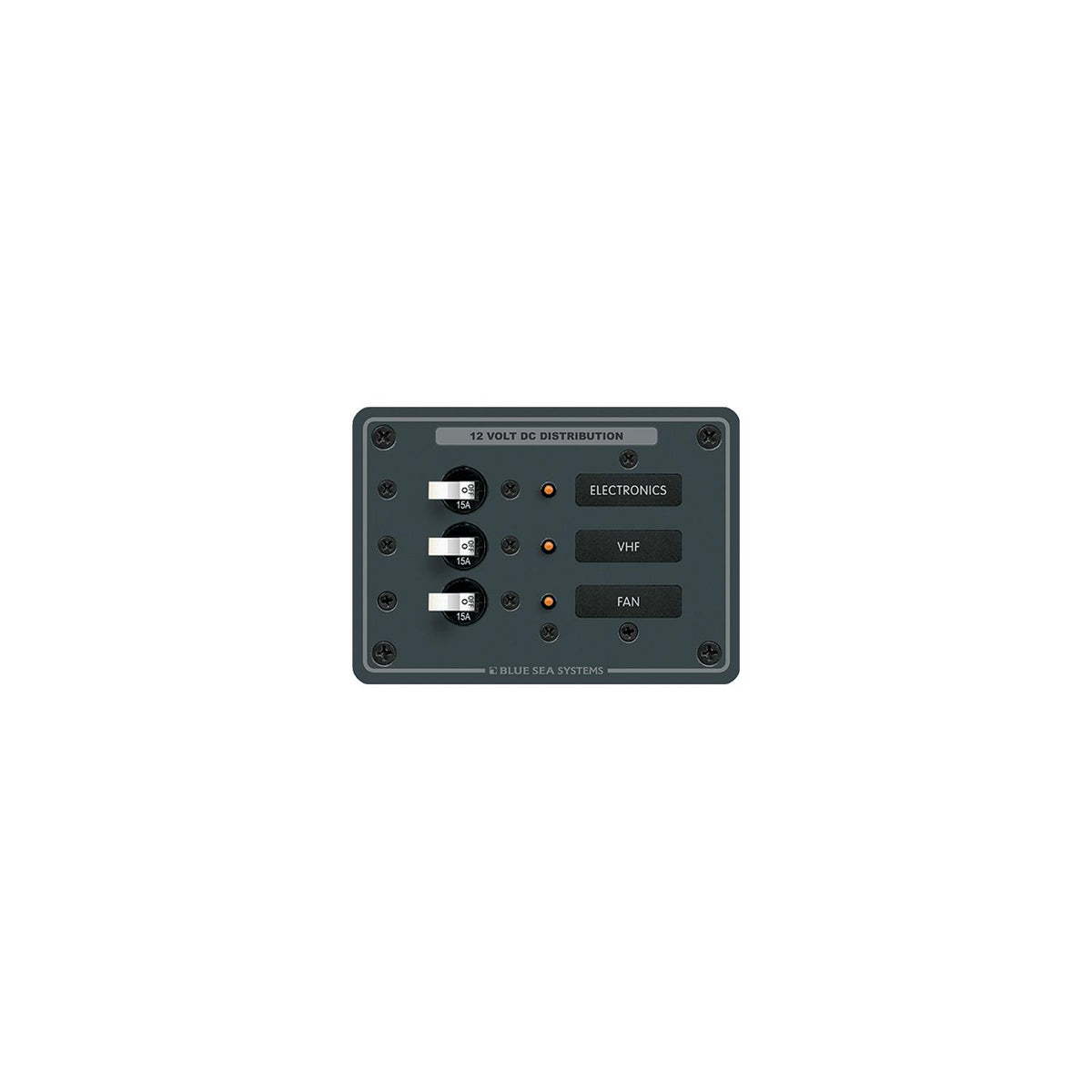 Blue Sea Systems 8025 Traditional Metal DC Circuit Breaker Panel - 3 Positions -Modern Boat Sales & Service
