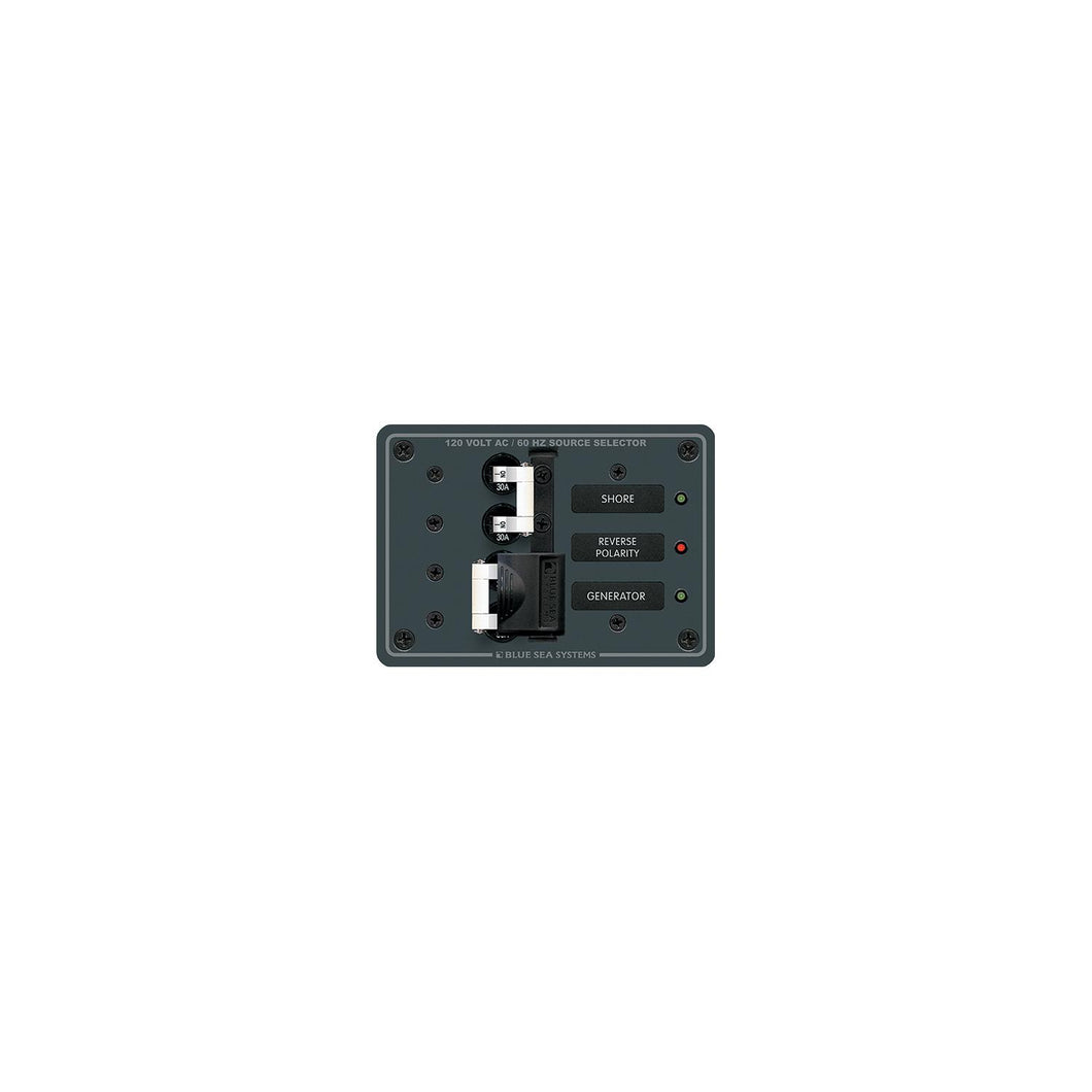 Blue Sea Systems Traditional Metal Circuit Breaker Panel - 120V AC Toggle Source Selector -Modern Boat Sales & Service