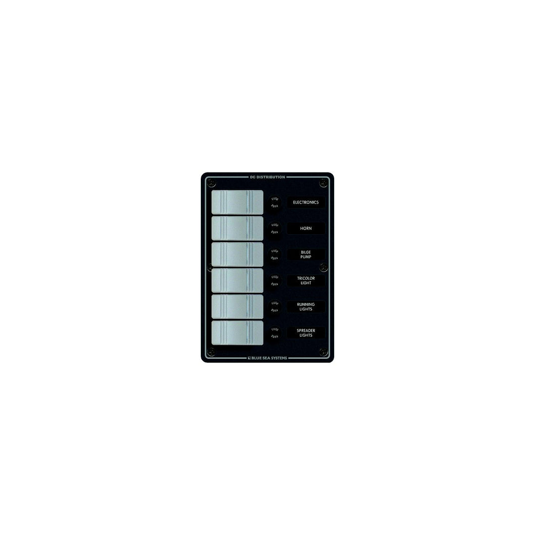 Blue Sea Systems 8053 Contura Water Resistant 12V DC 6 Position Panel, Gray -Modern Boat Sales & Service