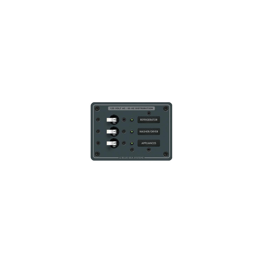 Blue Sea Systems 8058 120V AC 3 Position Circuit Breaker Panel -Modern Boat Sales & Service