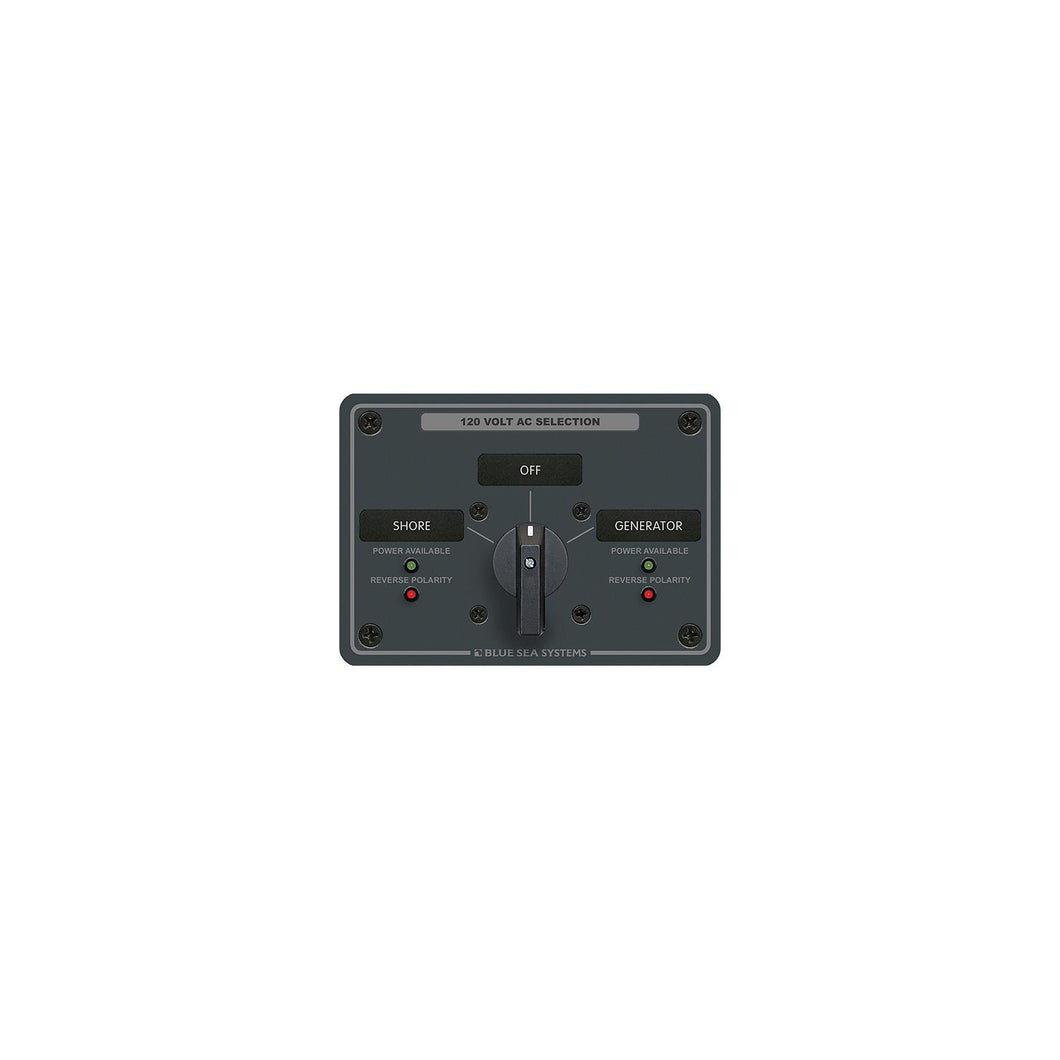 Blue Sea Systems 8367 AC Rotary Switch Panel 30 Amp 2 positions + OFF, 2 Pole -Modern Boat Sales & Service