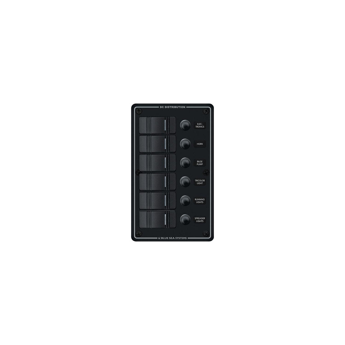 Blue Sea Systems 8373 Water Resistant Circuit Breaker Panel 6 Positions-Black -Modern Boat Sales & Service