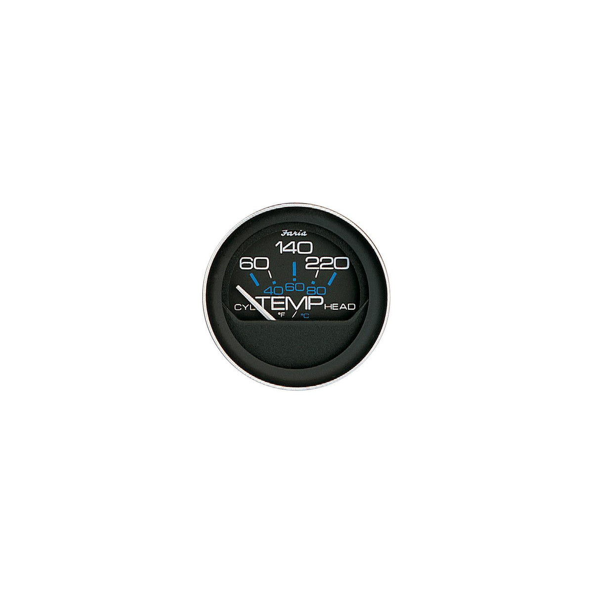 Faria Coral Black 2" Cylinder Head Temperature Gauge With Sender (60-220F) Default Title -Modern Boat Sales & Service