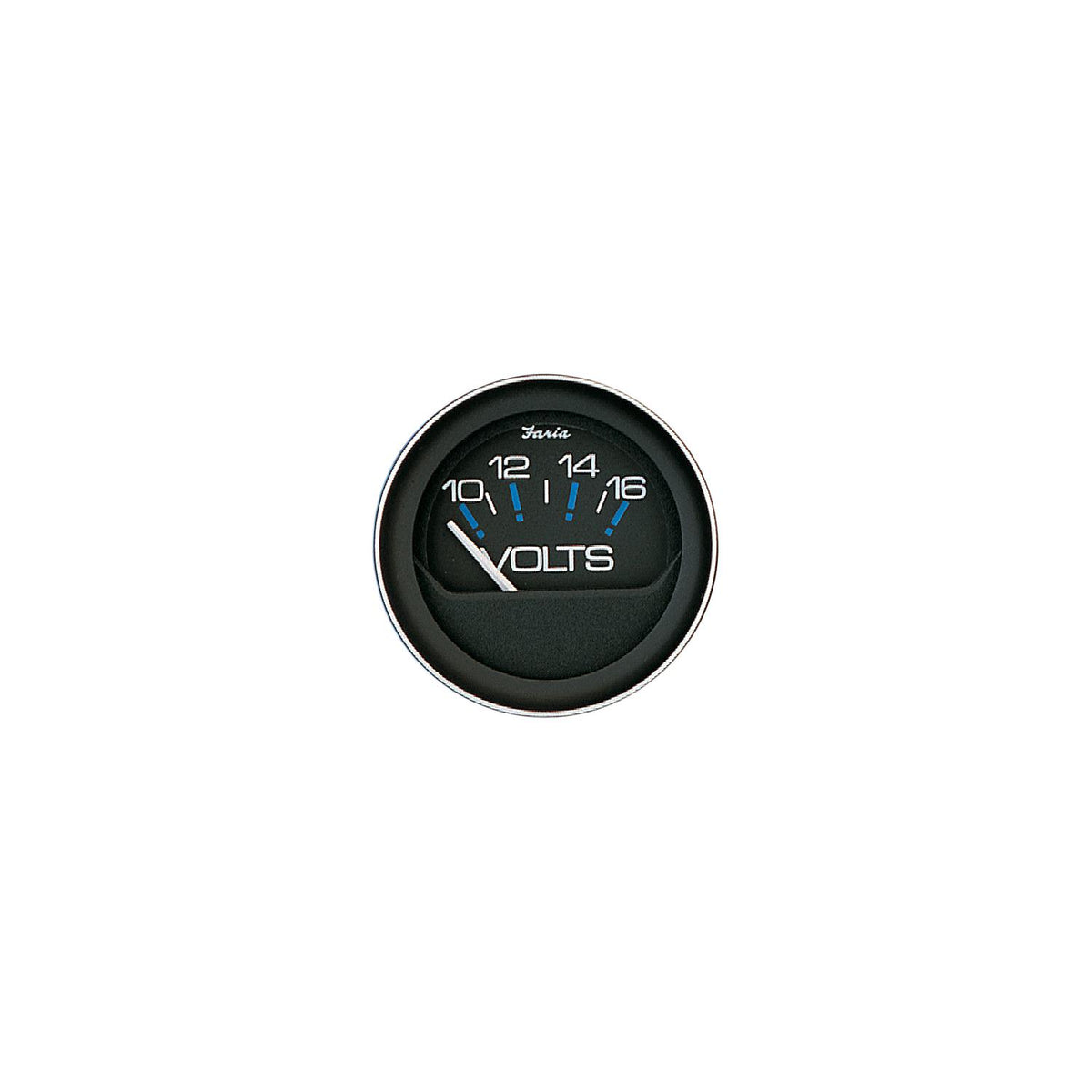 Faria Coral Black 2" Voltmeter Gauge (10-16 VDC) Default Title -Modern Boat Sales & Service
