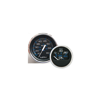 Faria F33751 Chesapeake Black Stainless Steel Multifunction Gauge: Fuel Level, Oil psi, Water Temp, Voltmeter -Modern Boat Sales & Service