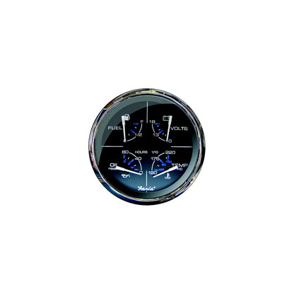 Faria F33762 Chesapeake Black Stainless Steel Multifunction: Fuel Level, Oil psi (80 Psi), Water Temp (120-220 F), Voltmeter (10-18 VDC) Default Title -Modern Boat Sales & Service