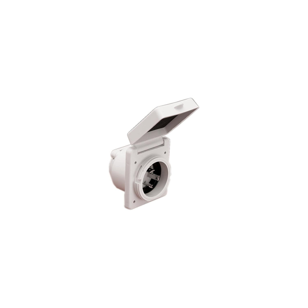 Park Power 301ELRV Power Inlet, 30A White w/SS Trim -Modern Boat Sales & Service