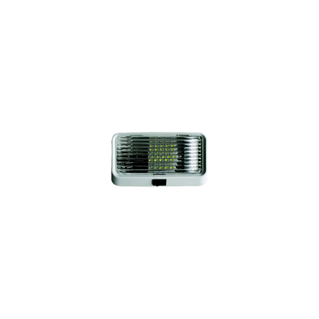 Valterra DG52723VP LED Surface Mt. Porch Light w/Switch, Rectangular, White w/Clear Lens -Modern Boat Sales & Service