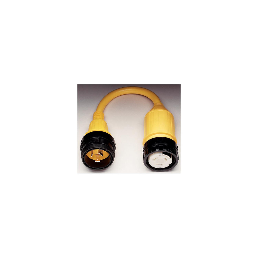 Marinco Standard Pigtail Adapter Dock Side Male 30A 125V Locking to Boat Side Female 50A 125/250V Locking With Sealing Collar System Default Title -Modern Boat Sales & Service