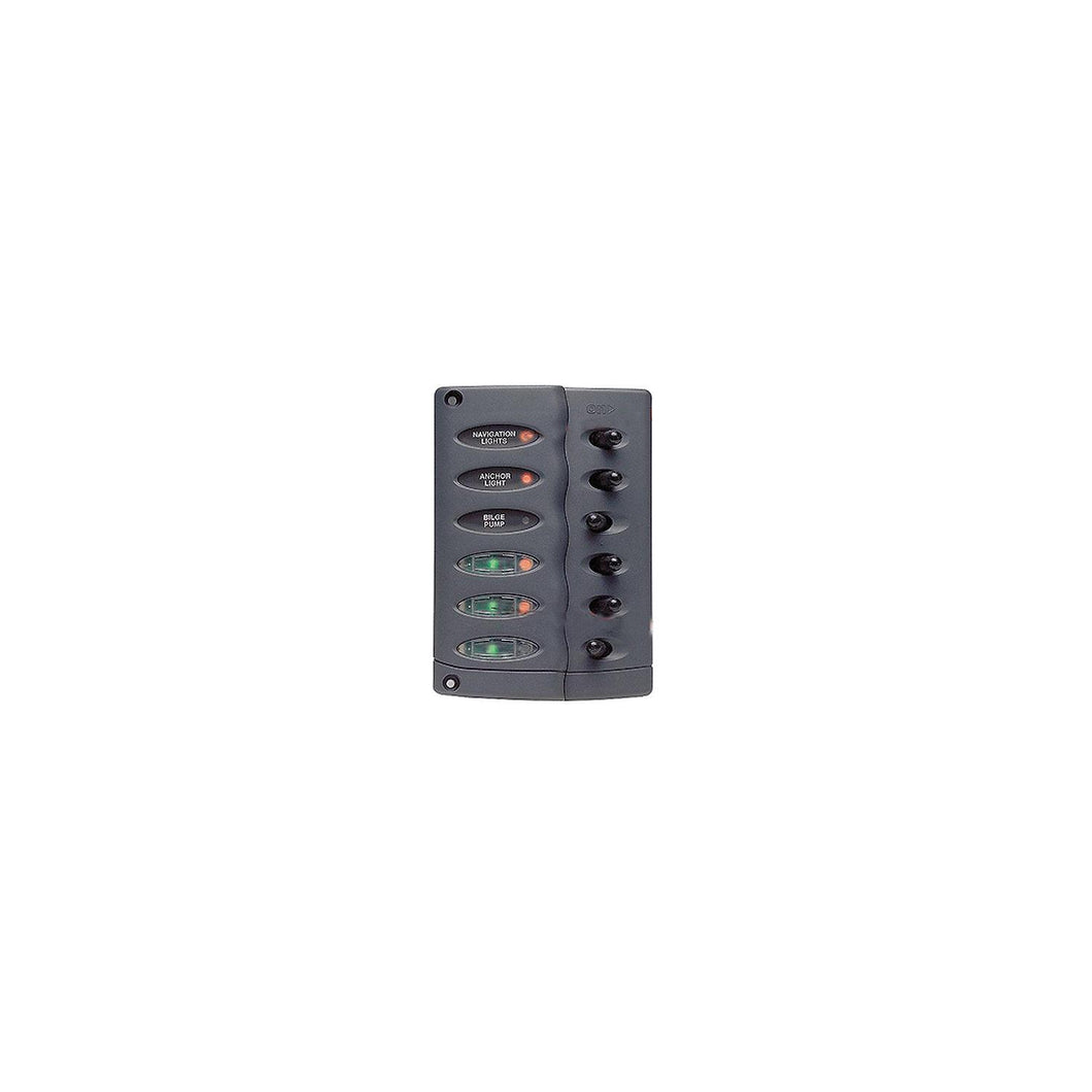 Marinco Contour Switch Panel Includes 6 Switches and 3 Inline Fuse Holders -Modern Boat Sales & Service