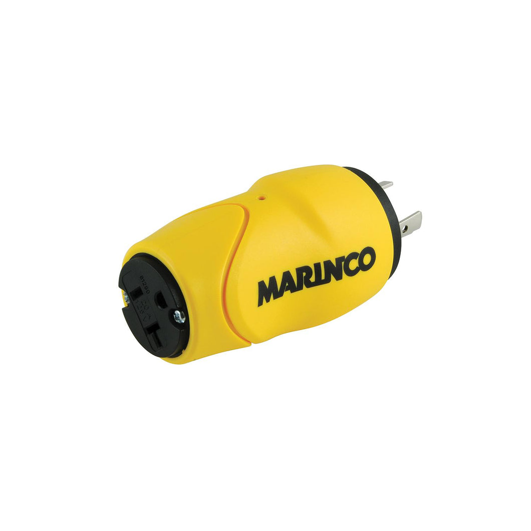 Marinco S30-15 (Old 81A) Straight Adapter Dock Side Male 30A/125V Locking to Boat Side Female 15 or 20A 125V Straight Blade Default Title -Modern Boat Sales & Service
