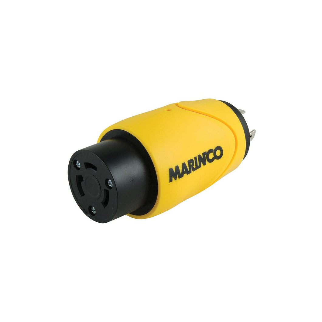 Marinco S30-30 (Old 84A) Straight Adapter Dock Side Male 20A/125V Locking to Boat Side Female 30A/125V Locking Default Title -Modern Boat Sales & Service