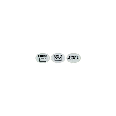 Marinco Set of 3 Battery Switch Labels (Start, Emerg Parallel, House) -Modern Boat Sales & Service