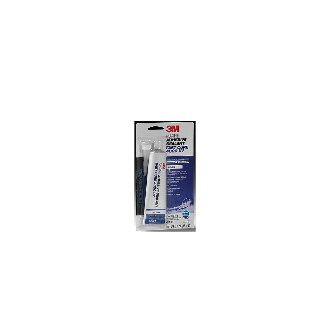 3M 05280 4000UV Fast Cure Sealant, White, 3 oz. Tube -Modern Boat Sales & Service
