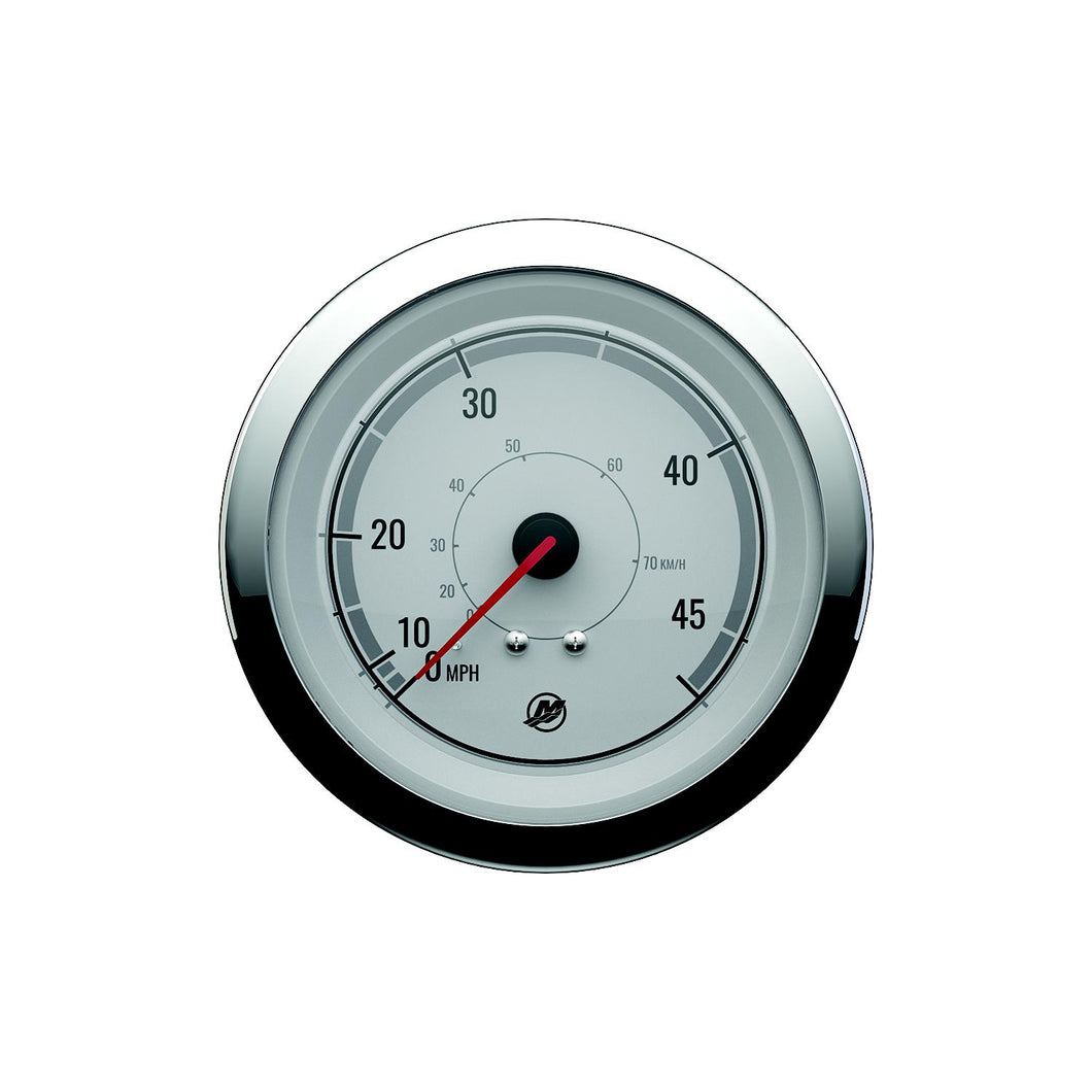 Quicksilver 8M6020075 Speedometer (45mph), White/Chrome Default Title -Modern Boat Sales & Service