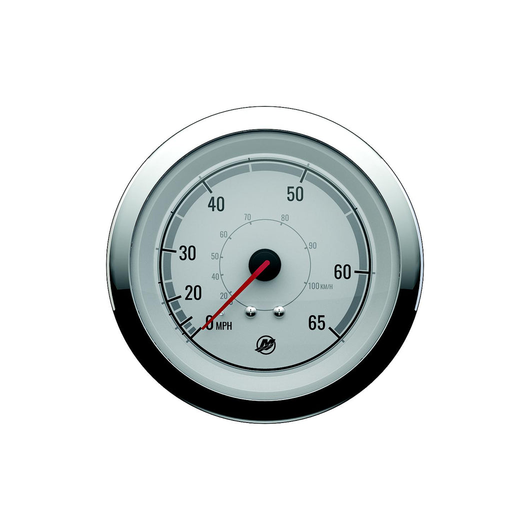 Quicksilver 8M6020076 Speedometer (65mph), White/Chrome Default Title -Modern Boat Sales & Service