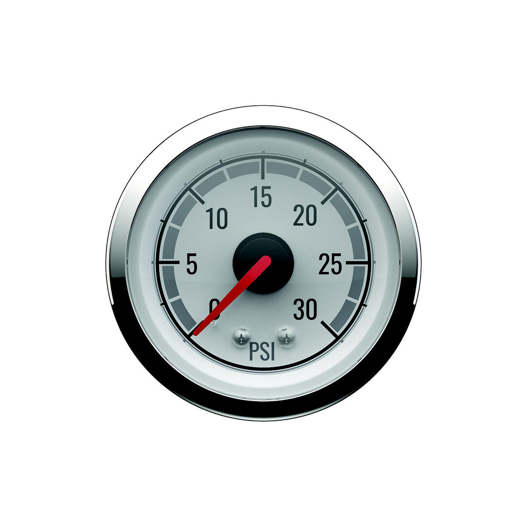 Quicksilver 8M6020079 Water Pressure (0-30psi), White/Chrome Default Title -Modern Boat Sales & Service