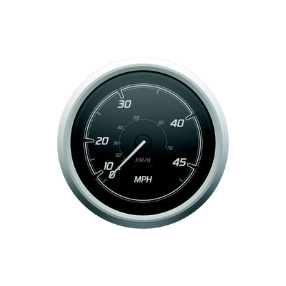 Quicksilver 8M6020111 Speedometer (45mph), Black/Brushed Stainless Default Title -Modern Boat Sales & Service
