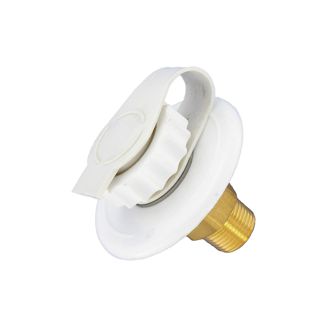 Valterra Flush Mount Water Inlet, White Brass -Modern Boat Sales & Service