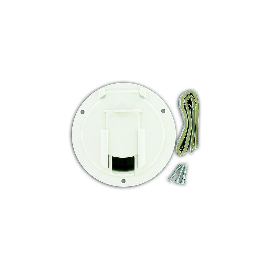 Valterra Cable Hatch, Medium Round, White -Modern Boat Sales & Service