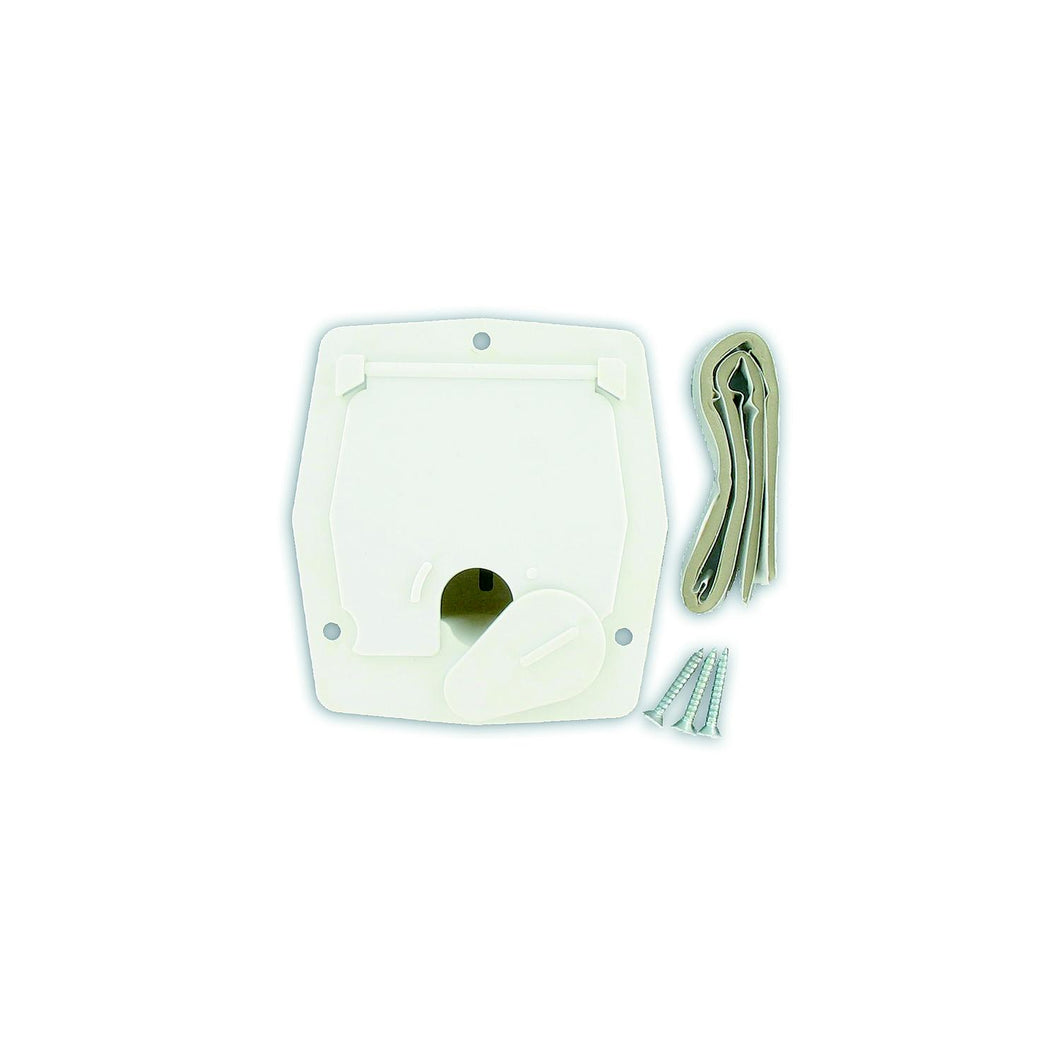 Valterra Cable Hatch, Small Square, White -Modern Boat Sales & Service