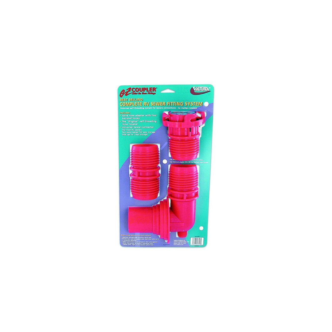 Valterra F02-3303 Red EZ RV Coupler System | Includes Valve Adapter, Coupler & Universal Sewer Adapter -Modern Boat Sales & Service