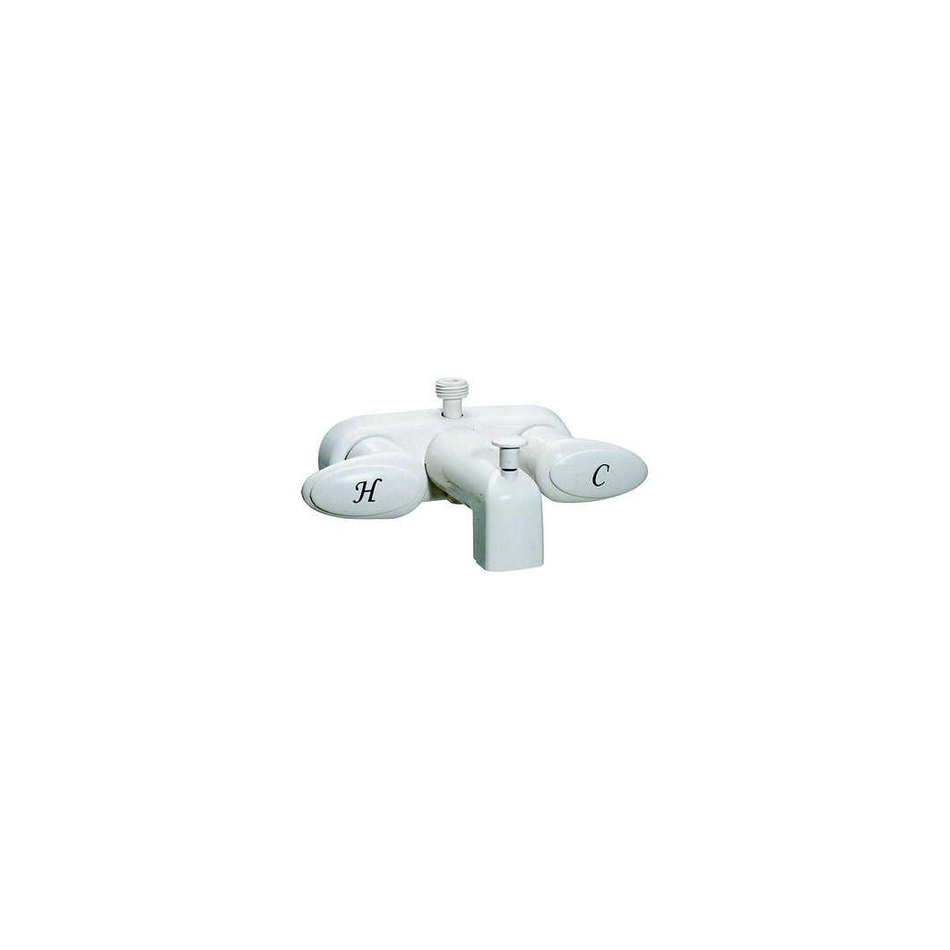 Valterra PF223261 Catalina Two Handle RV Tub Diverter Faucet, White w/White Handles -Modern Boat Sales & Service