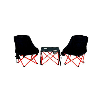 Lippert 2023053719 Bajaâ„¢ Overlanding Chair & Table Set - Dark Grey / Red, 250 lbs. (Chair) 45 lbs. (Table), 24