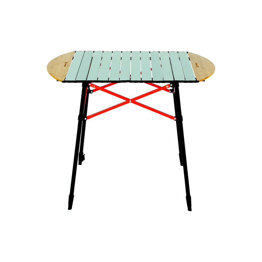 Lippert 2023053727 Roll Top Camping Table - Bamboo & Hammer Grey, 31.5