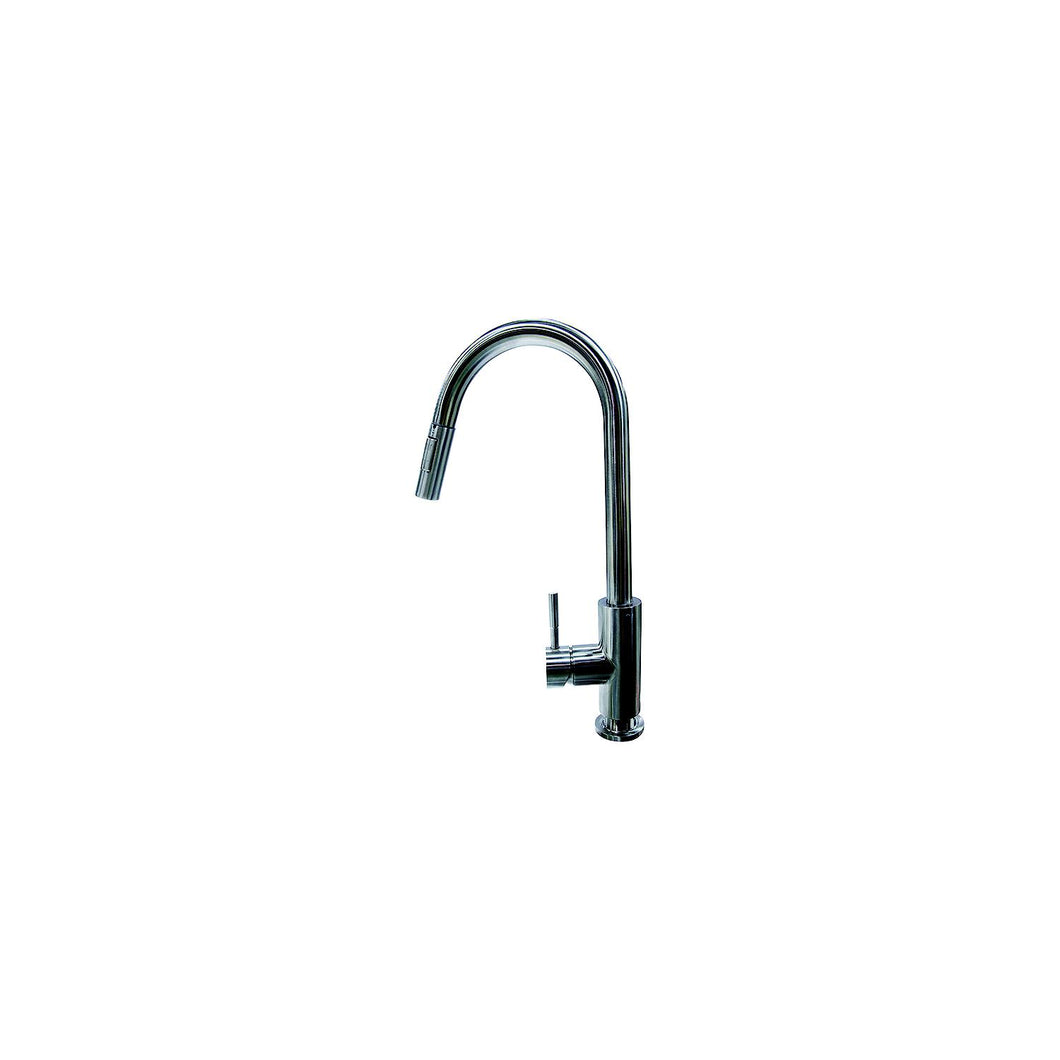 Flow-Max 719333 Pull Down Single Hole Faucet, Bullet Style, Stainless Steel -Modern Boat Sales & Service