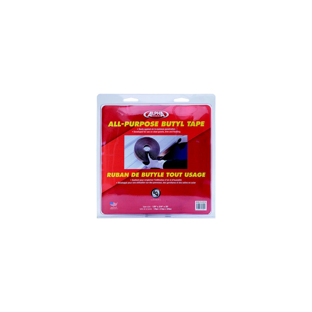 Alpha Systems 862403 All-Purpose Butyl Tape, 1/8