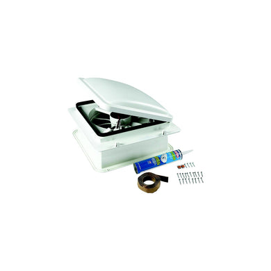 Furrion 2023042193 RV Roof Vent Fan with Lid Install Kit, White, 14