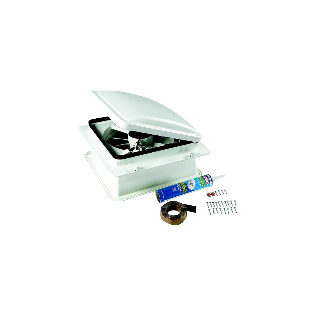 Furrion 2023042193 RV Roof Vent Fan with Lid Install Kit, White, 14