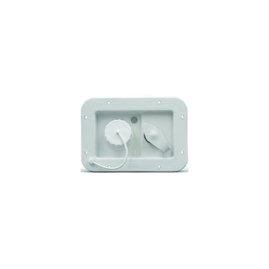 B and B Molders 94224 City/Gravity Dish W/ Brass Check Valve, Polar White -Modern Boat Sales & Service