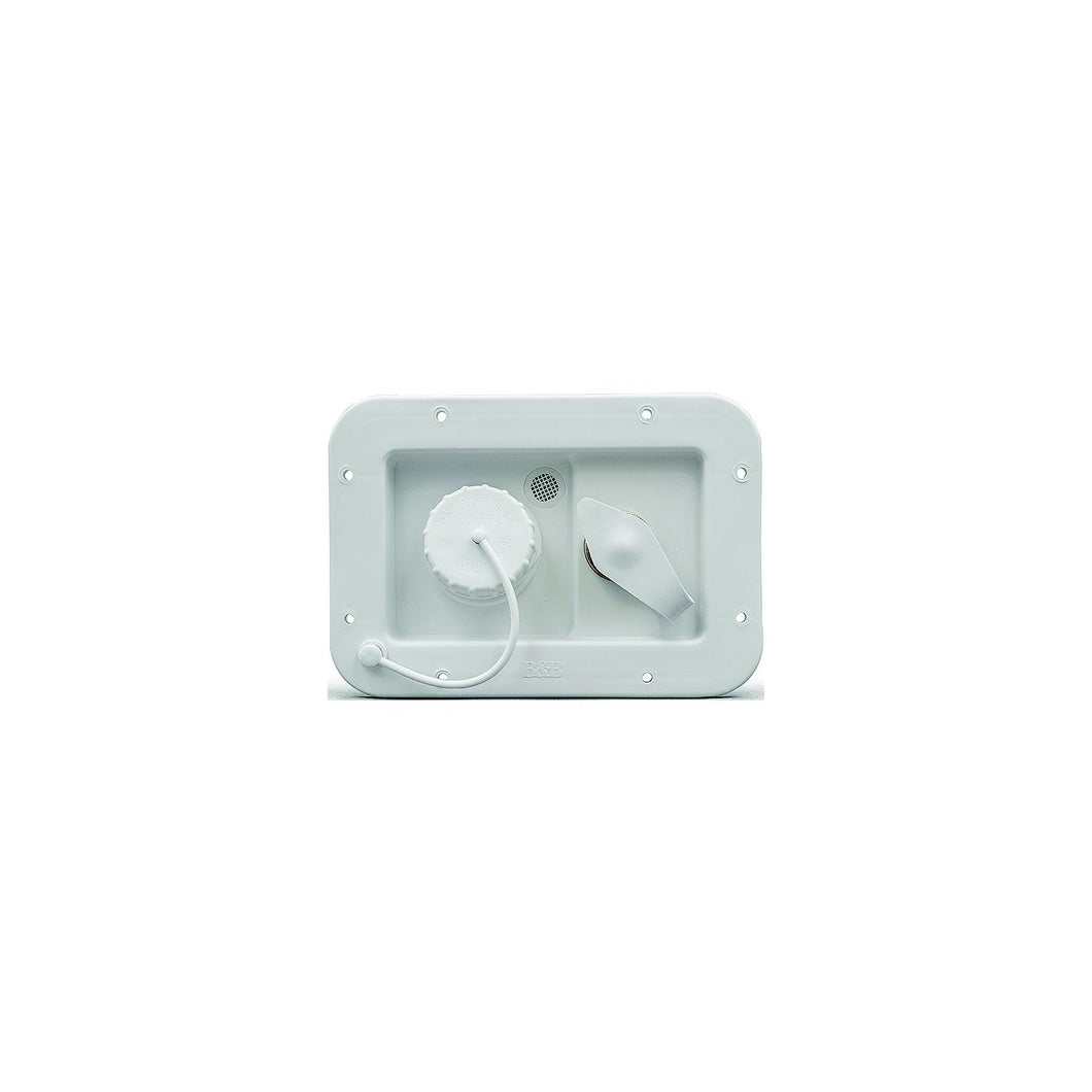 B and B Molders 94224 City/Gravity Dish W/ Brass Check Valve, Polar White -Modern Boat Sales & Service