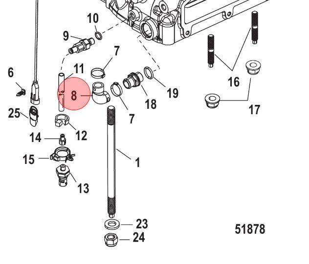 8M0043736 Mercury Marine Quicksilver Hose / Drawer #531
