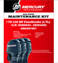 * 8M0097857 Mercury Marine Outboard, 300Hr Servie Kit 75hp-115hp FourStroke/385G/BGD -Modern Boat Sales & Service
