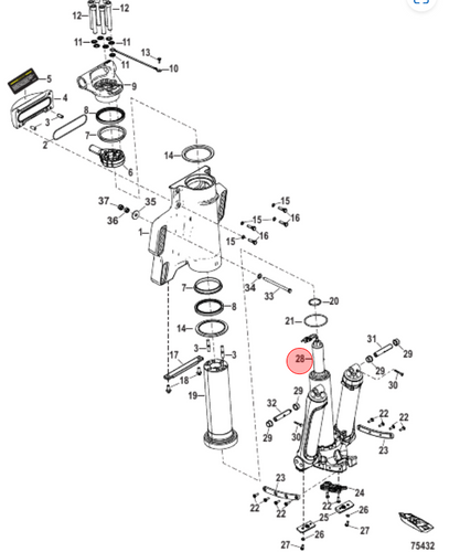 * 8M0118297 Mercury Marine/Quicksilver Power Trim Assembly/ 135/FGD