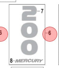 * 8M0142190 Mercury Marine/Quicksilver Decal 200 Rear/310G -Modern Boat Sales & Service