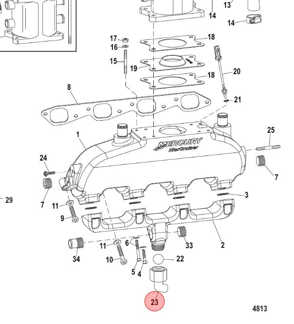 * 8M0205317 Mercury Marine Quicksilver CONNECTOR-RAIL /D#254 REPLACEMENT FOR 863116A1/ Drawer #254 -Modern Boat Sales & Service