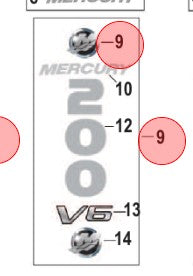 * 8M0214845 MERCURY MARINE DECAL SET 200HP / 310G -Modern Boat Sales & Service