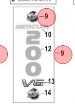 * 8M0214845 MERCURY MARINE DECAL SET 200HP / 310G -Modern Boat Sales & Service
