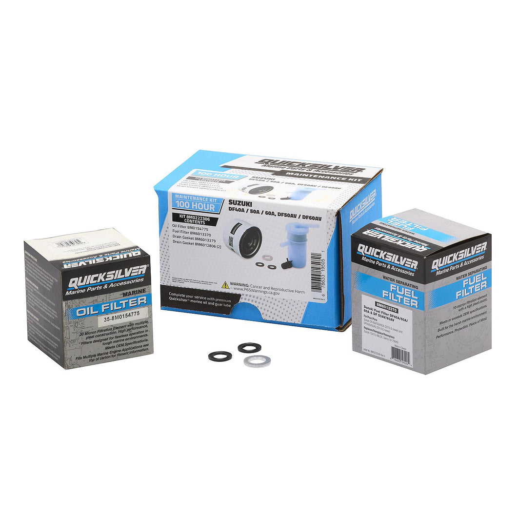 Quicksilver 8M0222306 100 Hour Maintenance Kit, Suzuki DF40A/50A/60A and DF50AV/DF60AV -Modern Boat Sales & Service