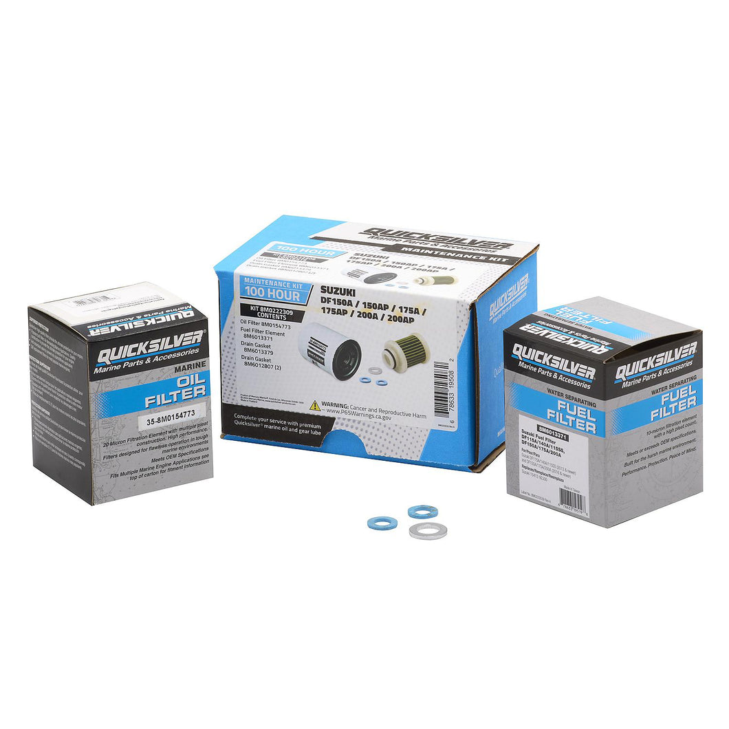 Quicksilver 8M0222309 100 Hour Maintenance Kit, Suzuki DF150A/150AP/175A/175AP/200A/200AP -Modern Boat Sales & Service
