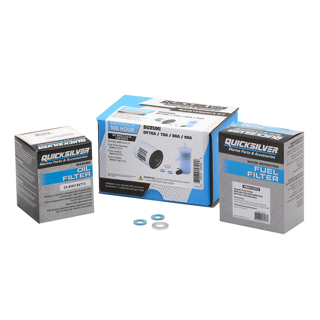 Quicksilver 8M0222310 100 Hour Maintenance Kit, Suzuki DF70A/75A/80A/90A -Modern Boat Sales & Service